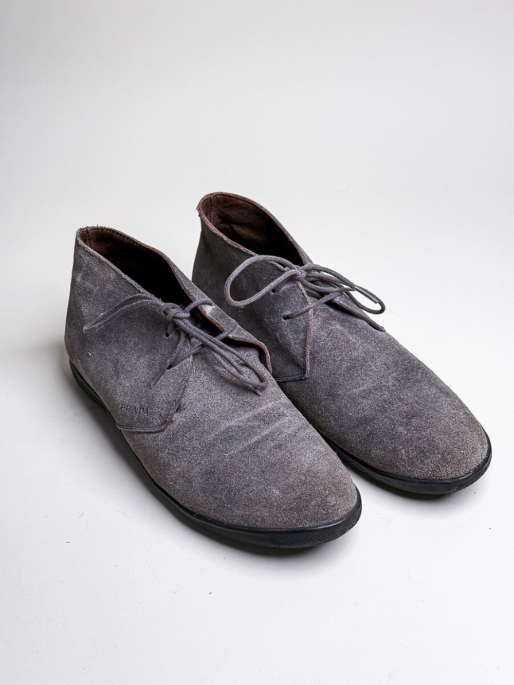 Prada Soft Gray Suede Chukka Boots EU 10.5 / EU 44
